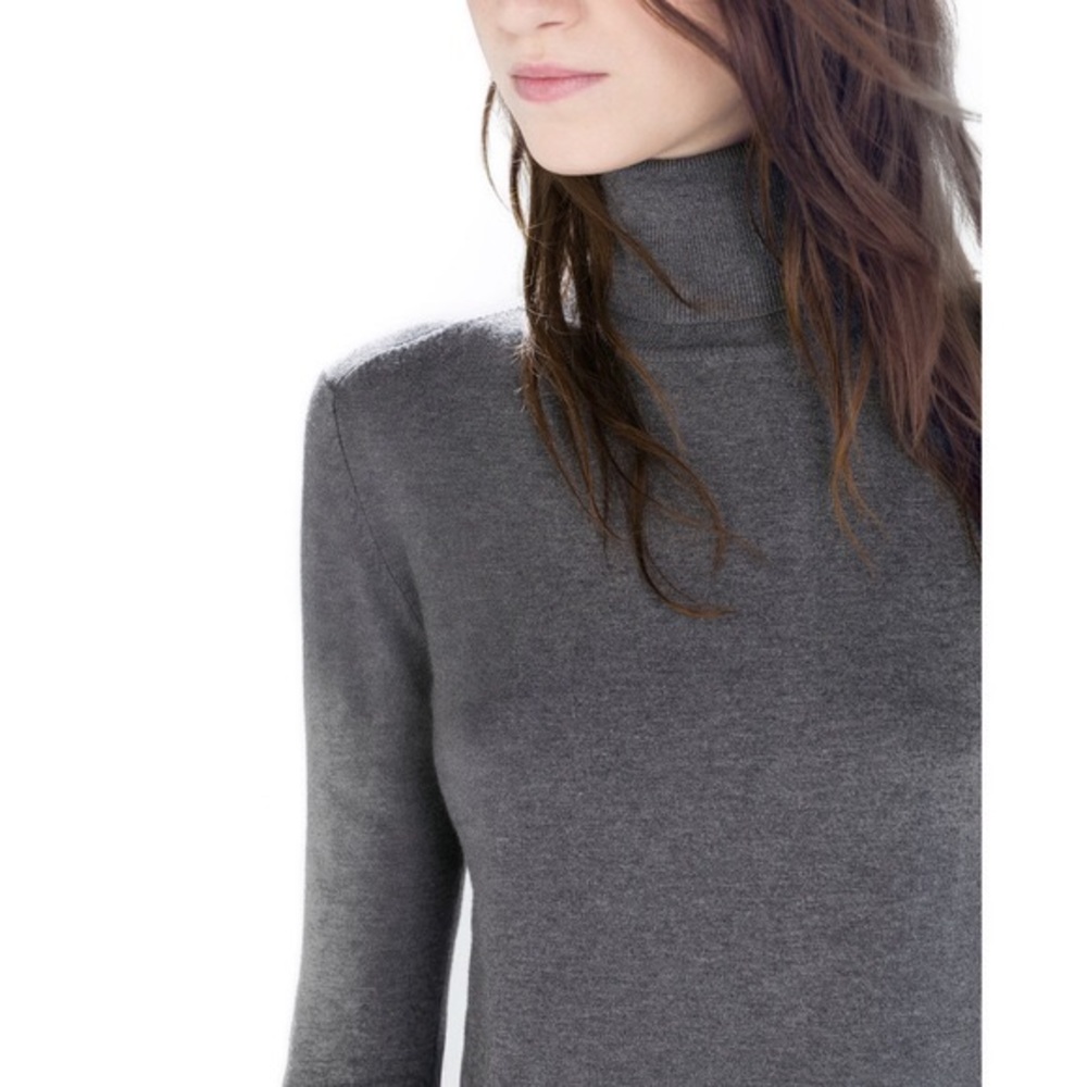 Zara gray turtleneck stylish super soft NWT Sz Med